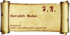 Horváth Noémi névjegykártya